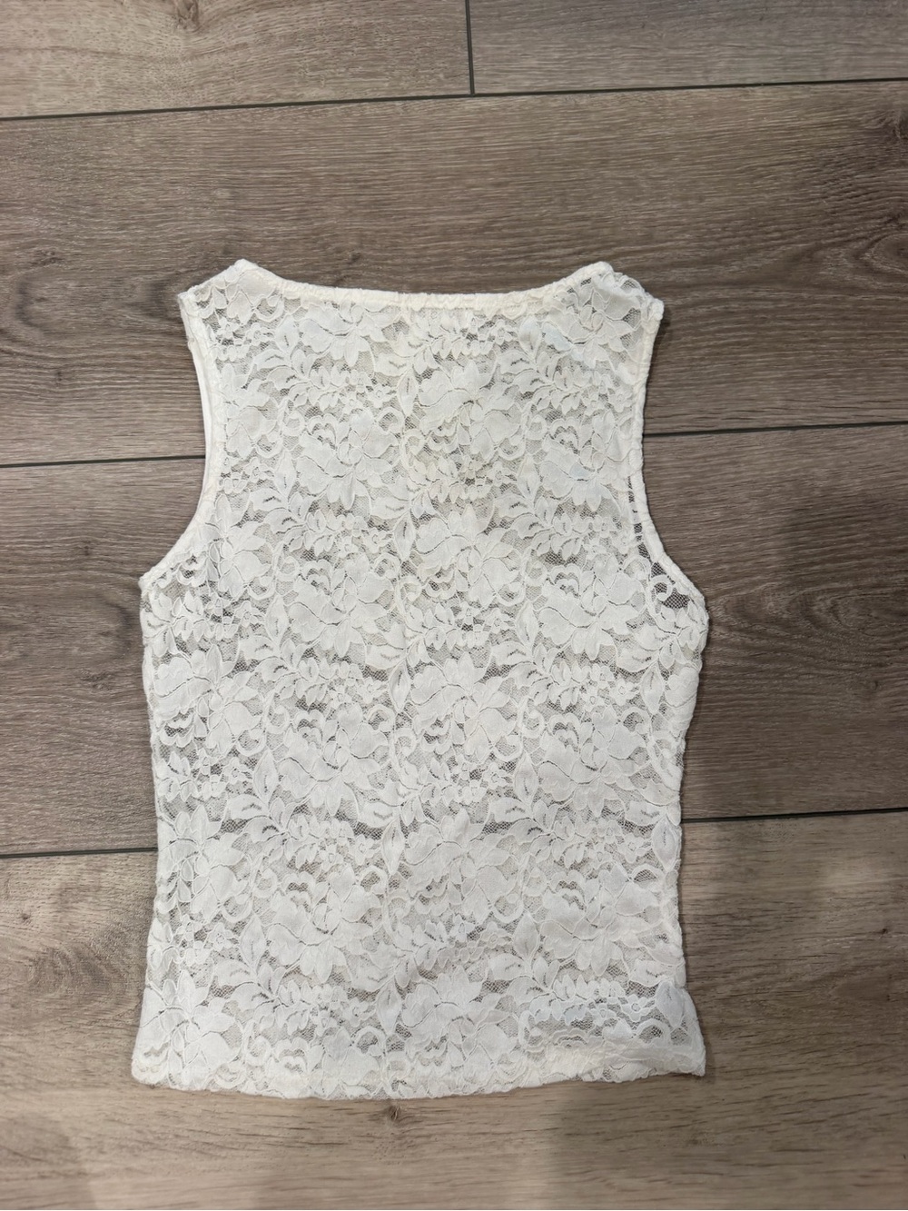 White Floral Lace Sleeveless Tank Top